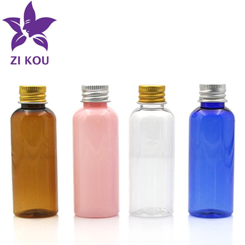 10PCS 50mlPlastic Makeup Water Round Bottle with Silver/Golden Aluminum Cap Travel Portable Refillable Liquid Scattered Bottling | Красота и