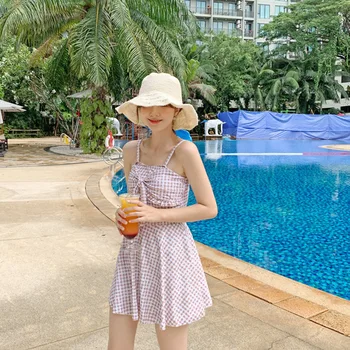 

One-Piece Swimsuits Swimwear 2019 Bathing Suit For Women Swimsuit Full Woman One Piece Summer Korean With Skirt Bandage Size