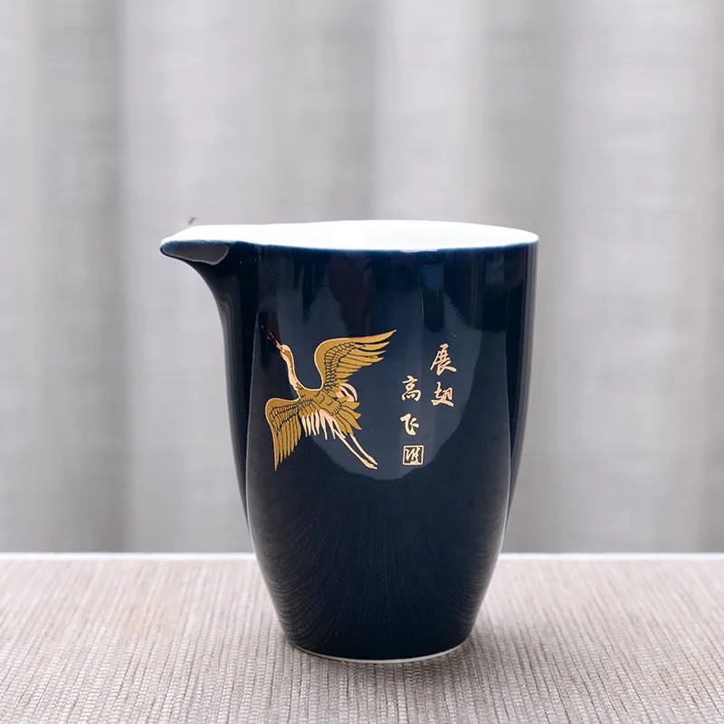 Китайский стиль расписанный вручную керамический Cha hai ручной работы кунг-фу чайный сервиз аксессуары бытовой винный набор чайный набор этикет поставки - Цвет: 9.5x10.3cm