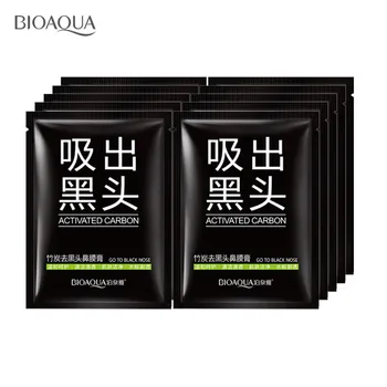 

BIOAQUA 1pc Carbon Suction Nose Facial Blackhead Remover Mask Pore Cleanser Black Head Acne Treatment Charcoal Face Peel Mask
