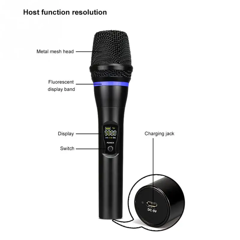 2pcs Bluetooth микрофон с дисплеем профессиональные церковные ручные вечерние перезаряжаемые пение KTV запись Универсальный