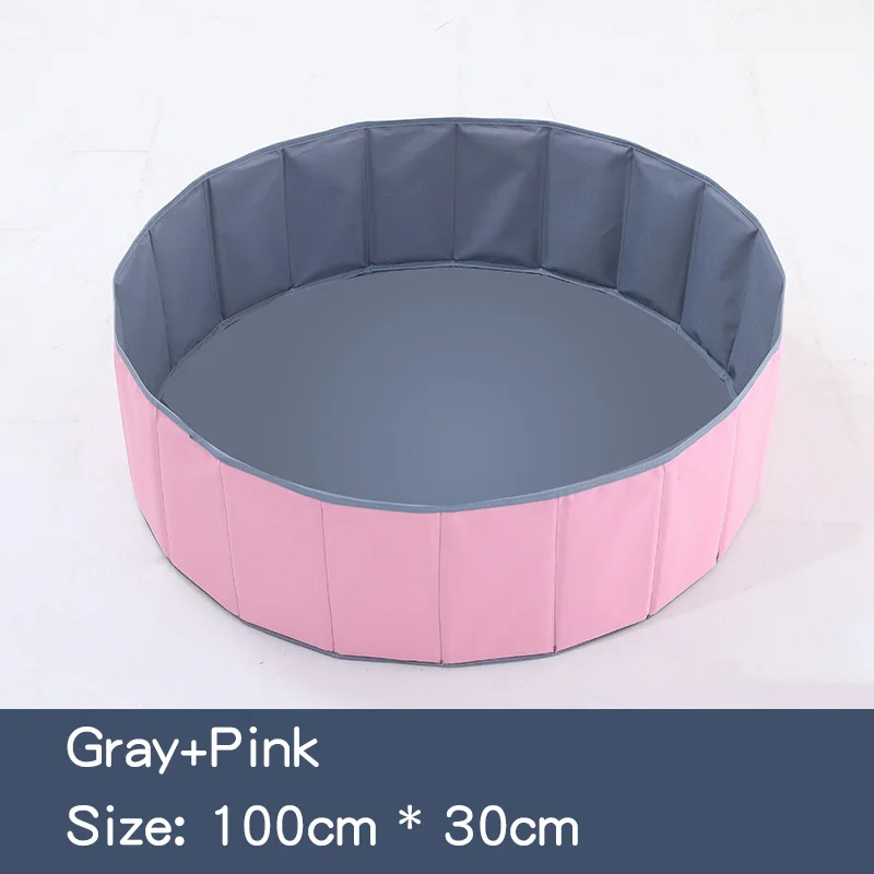 pink-gray 100cm Ruizhi, детский складной бассейн с океанским мячом, детская игровая площадка для помещений, моющаяся противоскользящая Складная ограда, детский подарок на день рождения, RZ1094 - Цвет: pink-gray 100cm