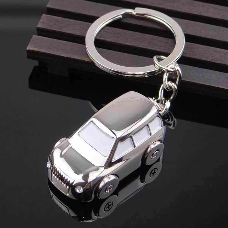 

Metal Keychains Germany Four Wheel Rotation SUV Small Car Metal Model Keychain Pendant Car Small Gifts