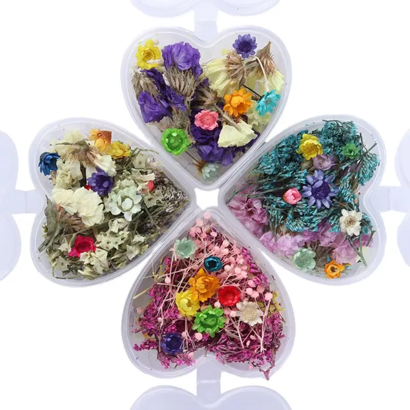 

1 Box Epoxy Filler Real Dried Flower Mixed 3D Nail Stickers Decorations Herbarium Craft Art Jewelry Making DIY Accessories