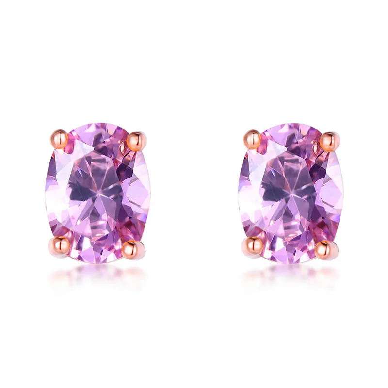 pink Bague Ringen серебряные 925 ювелирные изделия серьги-гвоздики с радугой огненный Мистик Топаз Серебряные украшения с драгоценными камнями серьги вечерние подарки - Цвет камня: pink