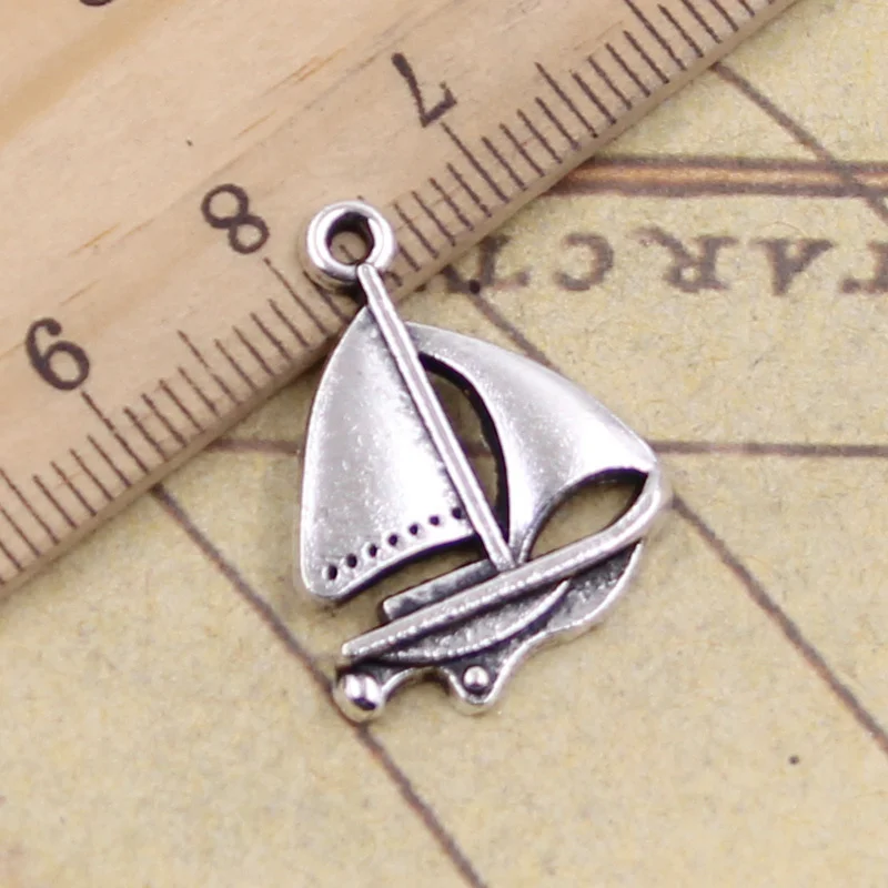 

15pcs/lot Charms sailing ship boat 24x17mm Tibetan Silver Pendants Crafts Making Findings Handmade Antique Jewelry DIY Necklace