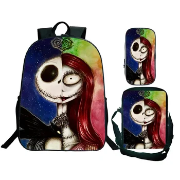 

The Nightmare Before Christmas Backpack 3 Pcs/Sets Students Backpack Boys Girls Daily Backpack Pencil Case Shoulder Bag Teen Bag