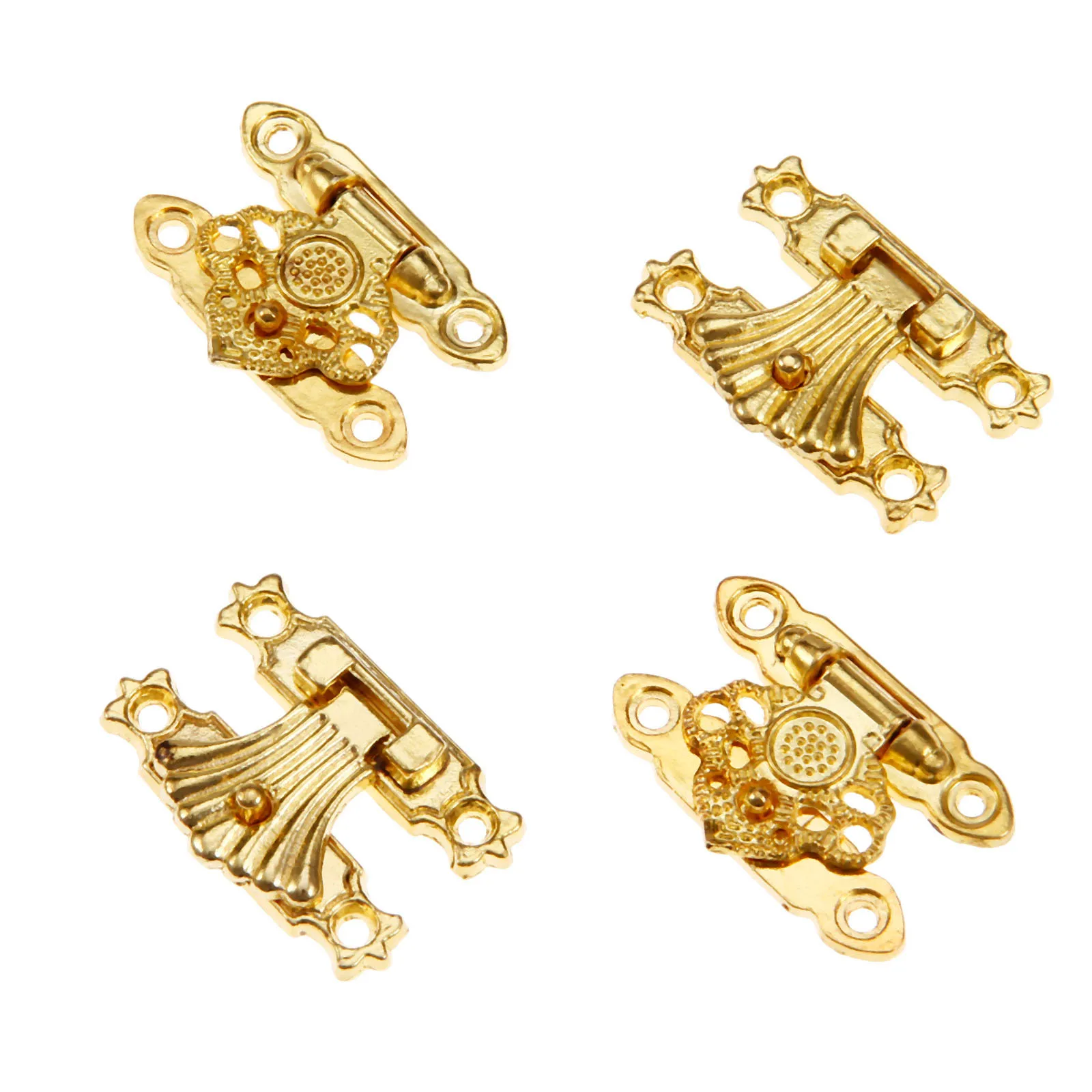 Jewelry Box Hasps Lock Catch Latches Clasps Padlock Flower Wooden Wine Gift Box Buckle Furniture Hardware 2 Pcs 37*24mm/35*25mm