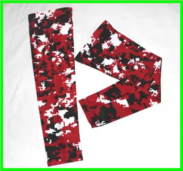 Red black white Черный/серый/белый компрессионный спортивный рукав цифровой камуфляж Бейсбол Футбол Баскетбол Молодежный взрослый - Цвет: Red black white