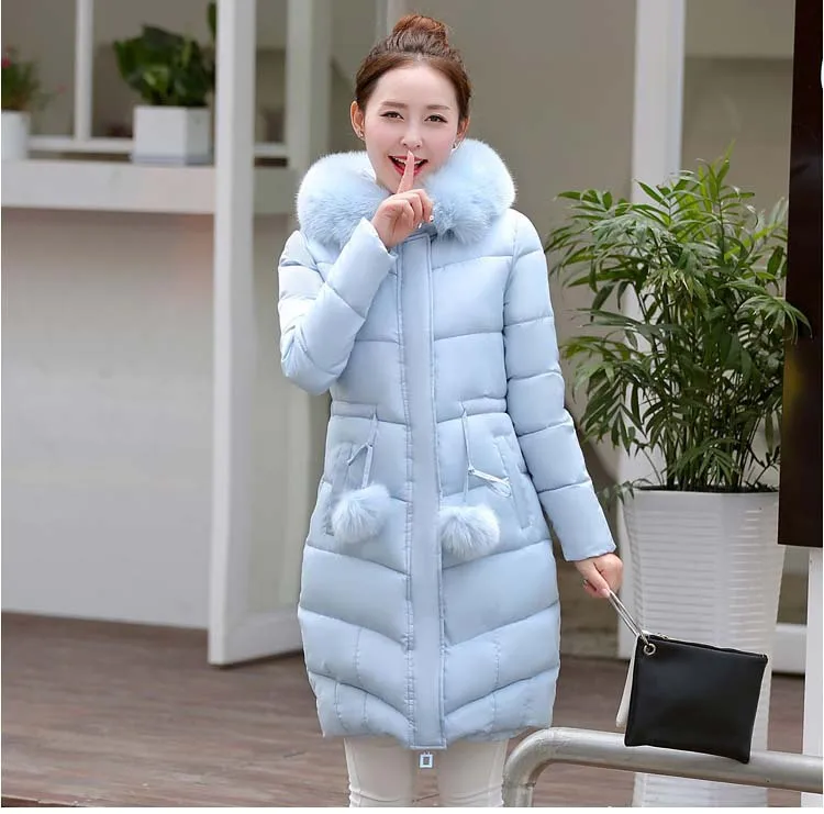 

Cotton-padded Clothes Women's Medium-length over-the-Knee New Style Korean-style Slim Fit Thick down Jacket Cotton-padded Clothe