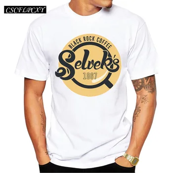 

New Arrivals Fashion Selvek's Coffee Men's T Shirt Boy Hipster Cool Tops Letter Printed Casual T-shirt