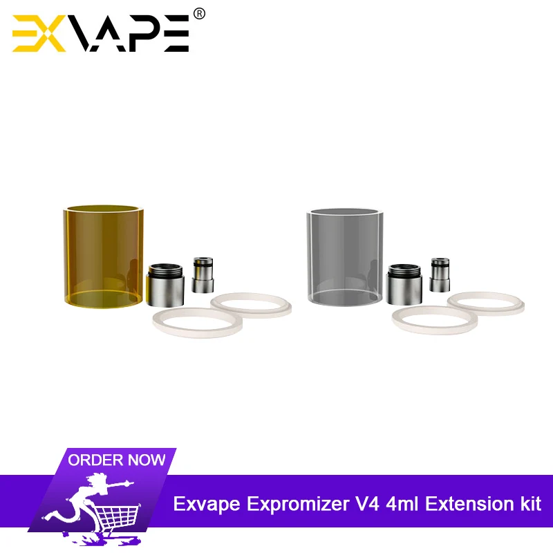 

2Pcs Original ExVape Expromizer V4 MTL RTA Atomizer 4ml Extension kit Acrylic & Pyrex Glass Tube Replacement Accessories
