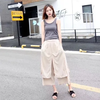 

Elatic Waist Wide Leg Pants Solid 8/10 Vintage Trousers