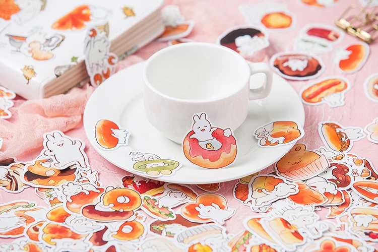 180 шт./кор. прекрасные хлебные кролик Справочник клей Стикеры s kawaii декоративные Стикеры DIY планировщик дневник в стиле Скрапбукинг наклейки в альбом