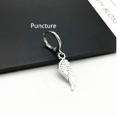 Ear hole 1 pair Серьги уха Для мужчин s перо из нержавеющей стали, ребята, аксессуар, хипстер, стиля гранж, панк, прилив пули серьги Для мужчин - Окраска металла: Ear hole 1 pair