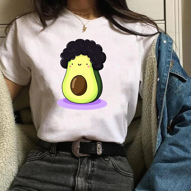 Женские футболки с коротким рукавом и принтом в виде сердца авокадо, женские футболки с графикой - Цвет: CZ20366