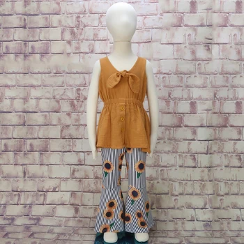 

Conice Toddler Kid Baby Girl Sunflower Clothing Set Long Sleeve Pumpkin Girl Boutique Outfit 2GK906-1335
