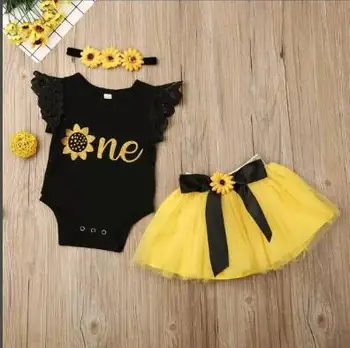 

Baby girl clothing children's clothing alphabet printing suit baby triangle triangle dress bowknot mesh skirt skirt