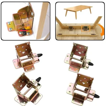 

4Pcs/Lot Locking Folding Bracket FOLDING TABLE LEG Hinges With Screws furniture RV Brackets