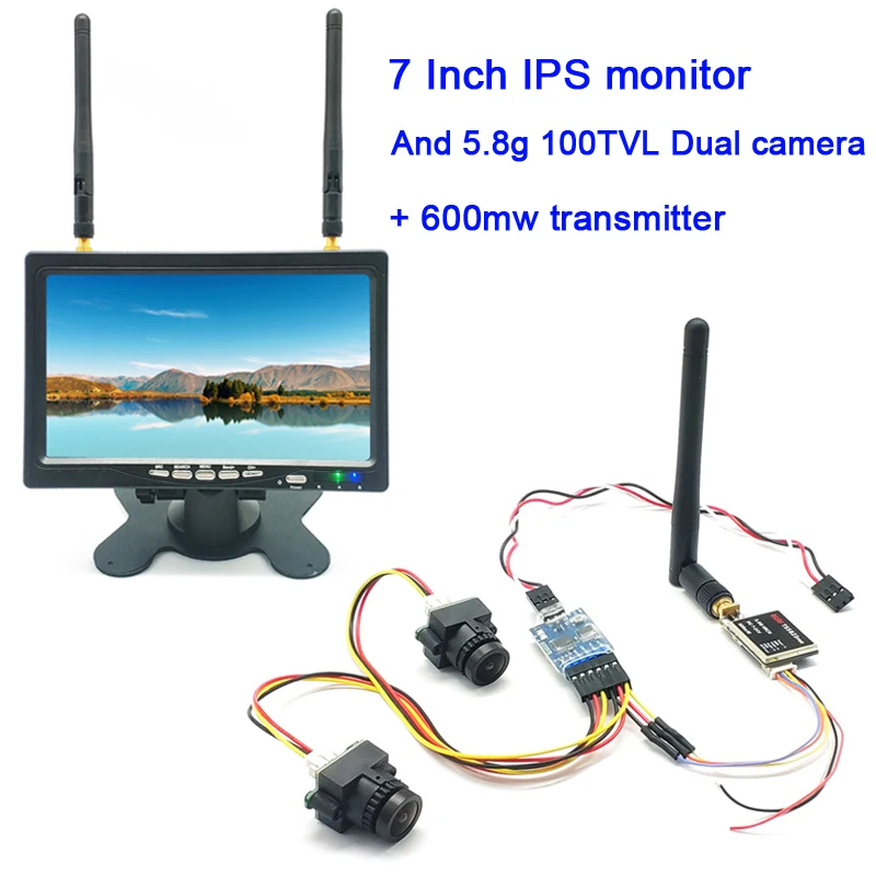 Видеопередатчик HD для радиоуправляемого дрона 7-дюймовый IPS-экран 5 8 ГГц 40 каналов