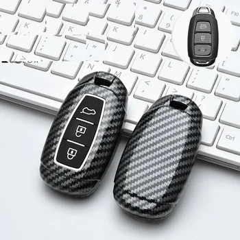 

Glossy Carbon fiber ABS silicone Key Case Cover For Hyundai i30 Ix35 KONA Encino Solaris Azera Grandeur Ig Accent Santa Fe
