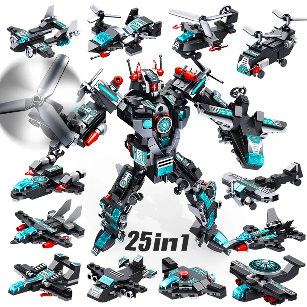 Creative 12-In-1 Mighty Super Pioneer Robot Deformation MOC Building Blocks Kits Set Bricks Classic Model Kids Toys For Children | Игрушки и