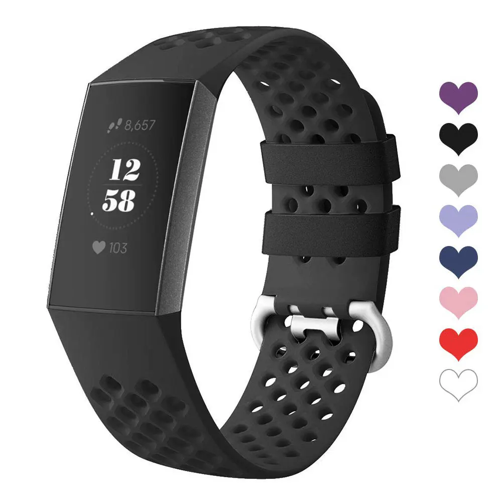 Compatibile Con Cinturini Fitbit Charge 3 E Charge 4, Cinturini Sportivi Traspiranti Di Ricambio Per Charge 3 Se 4Se