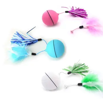 

Pet Toy LED Automatic Scrolling Light Electric Toys Funny Cat Ball Replaceable Feather USB Charging