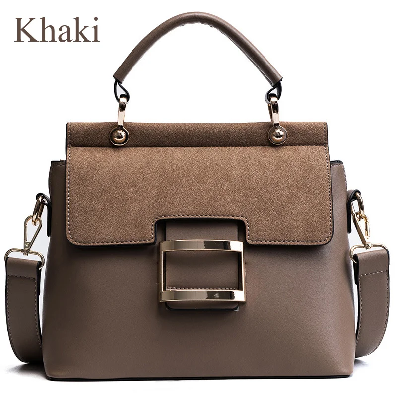 XPSW285 Khaki Женская сумка, винтажные сумки через плечо,, с пряжкой, из искусственной кожи, сумки через плечо для женщин, брендовая зимняя сумка для женщин - Цвет: XPSW285 Khaki