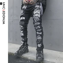 UNCLEDONJM Для Мужчин's Повседневное черные джинсы Для мужчин обтягивающие молния равные джинсы джинсовые штаны Винтаж длинные брюки BD007