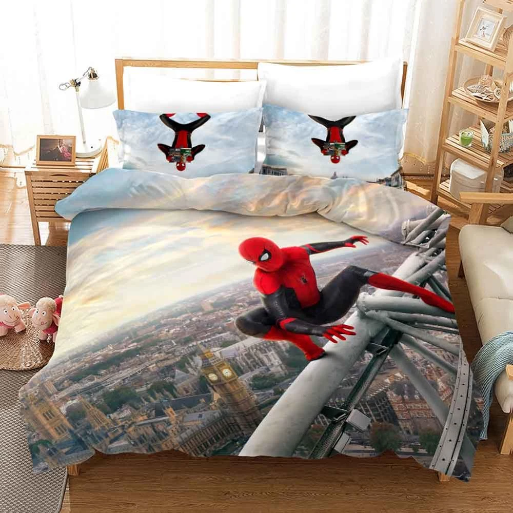 Marvel Hero Spider Man Bedding Set Queen Size Bed Sheets For Boy S Quilt Duvet Covers Twin Bedspread King Children S Summer Kids Bedding Sets Aliexpress