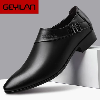 

Mens Dress Shoes Loafers Mens Office Shoes Leather Black Suit Shoes Men Oxford Plus Size Wedding Dress Pointed Toe Sapato Social