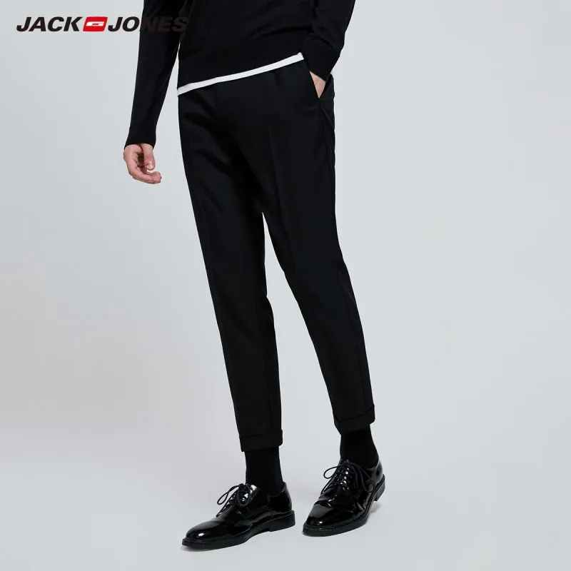 JackJones мужские смарт-повседневные брюки длиной до щиколотки брюки 219314540 - Цвет: BLACK