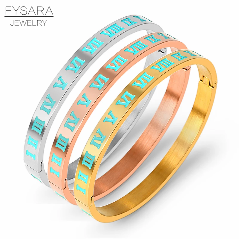 FYSARA Роскошные брендовые синие эмалированные браслеты и для женщин римское