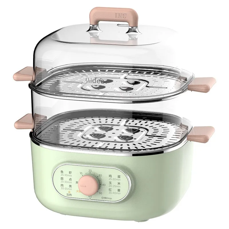 220V Household Electric Steaming Machine 2 Layers Multi Cooker Stainless Steel Inner Steam Cooking Pot