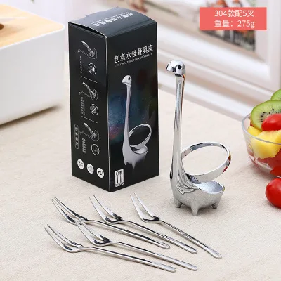 With 5 forks Держатель для посуды в виде водяного монстра, набор посуды, набор для свадебной вечеринки, Набор держателей вилок из нержавеющей стали - Цвет: With 5 forks