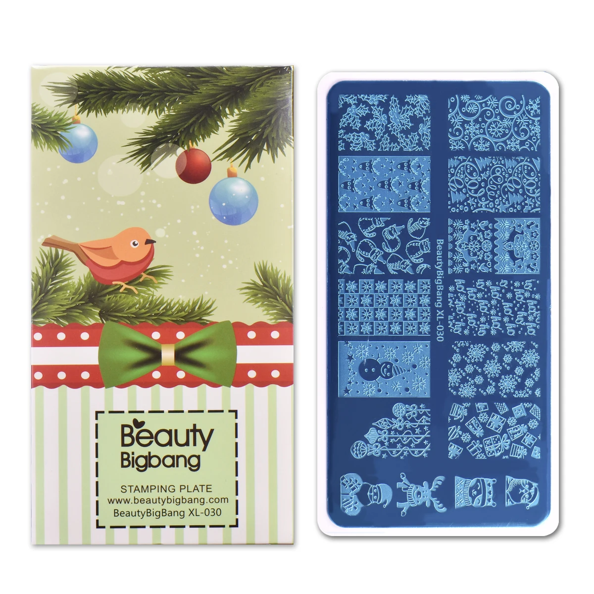 

6*12cm Stencil BeautyBigBang For Nail 14 Kinds Christmas Series Image Snowman Nail Art Template Nail Stamping Plates