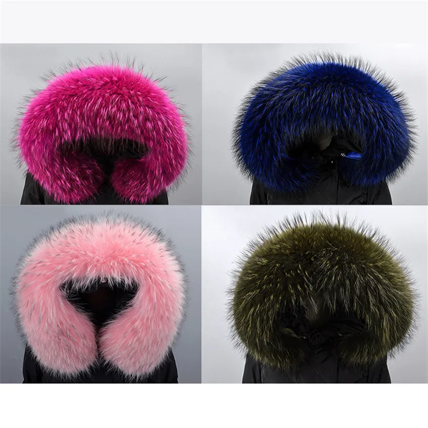 Настоящее Cuello De Piel Cuero Bufanda De Шуба енота меховой воротник Abrigo De Piel Tira De Piel/Curllo De Mapache Con Capucha