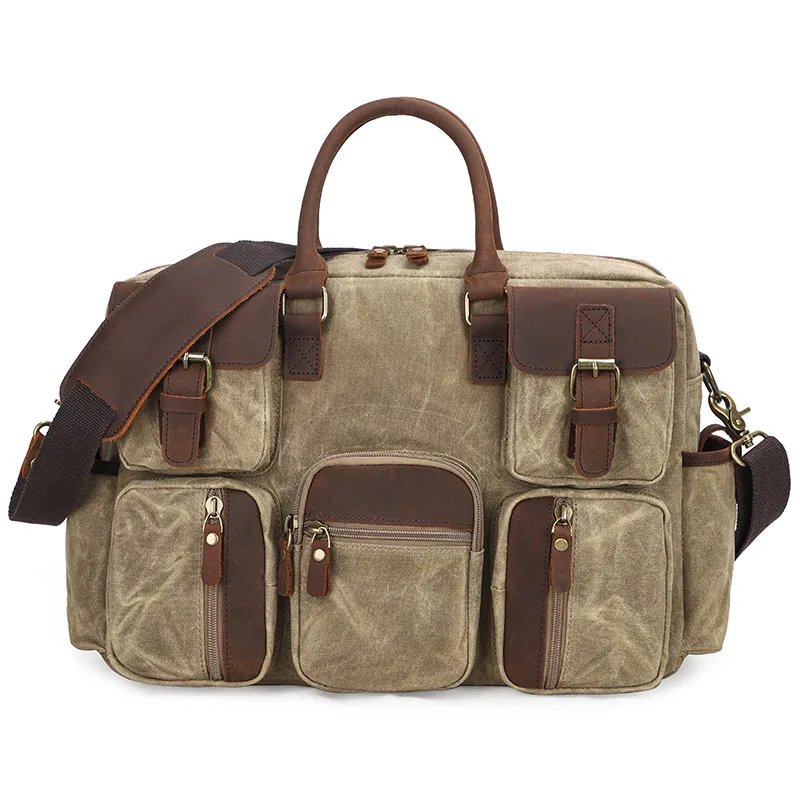 Hot Product  Men Canvas Messenger Bag Designer Vintage Shoulder Crossbody Bags Laptop Bags Military Handbags Men