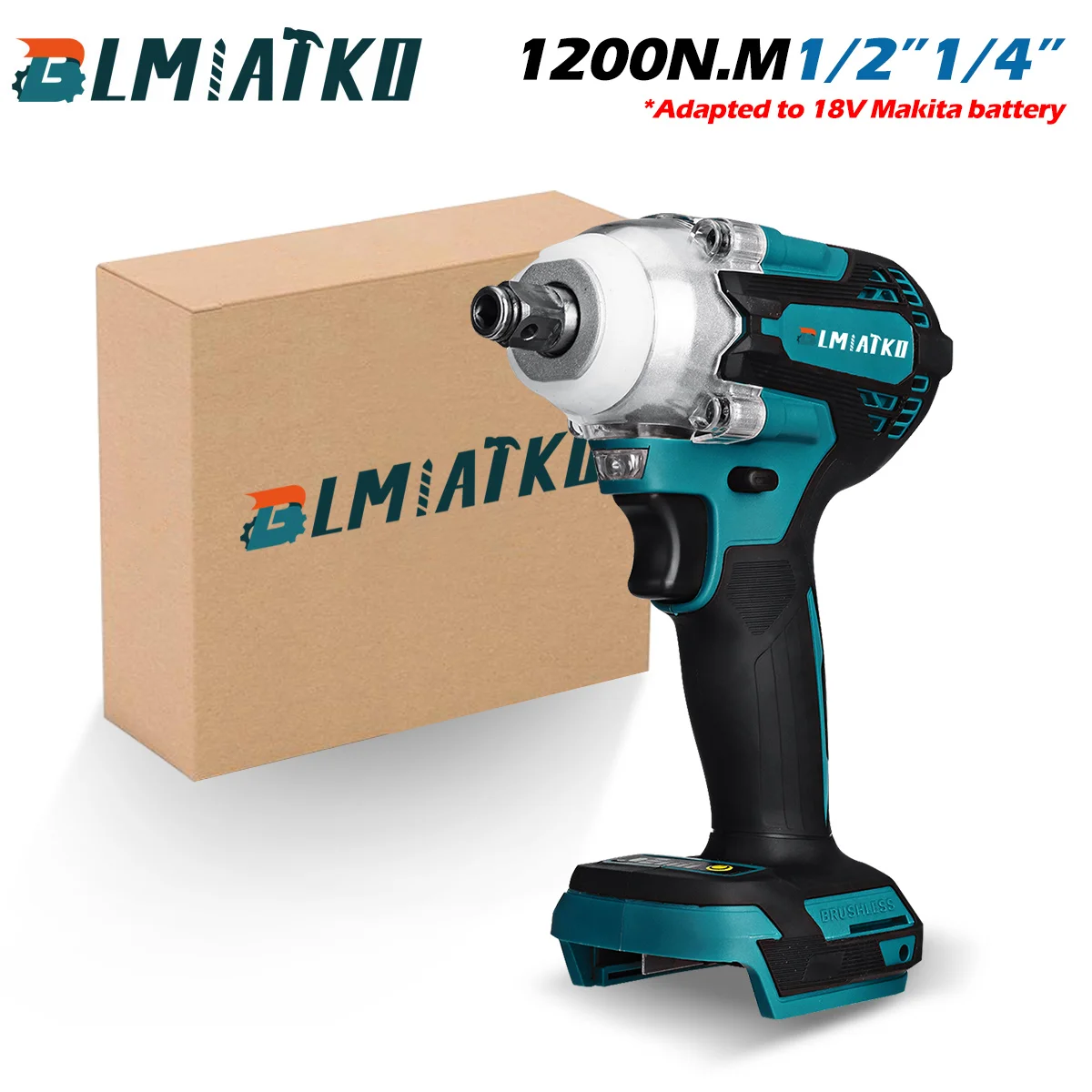 2 In 1 18V Brushless Wrench Cordless Electric Screwdriver Impact Torque 1/2inch for Makita Battery | Инструменты