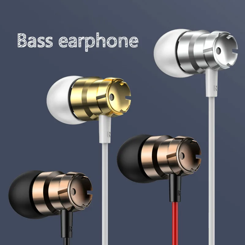 

Super Bass Metal Earphone In-ear Turbo Bass with Wire Control Headset MP3 Universal Headset for IPhone Samsung Xiaomi Phone