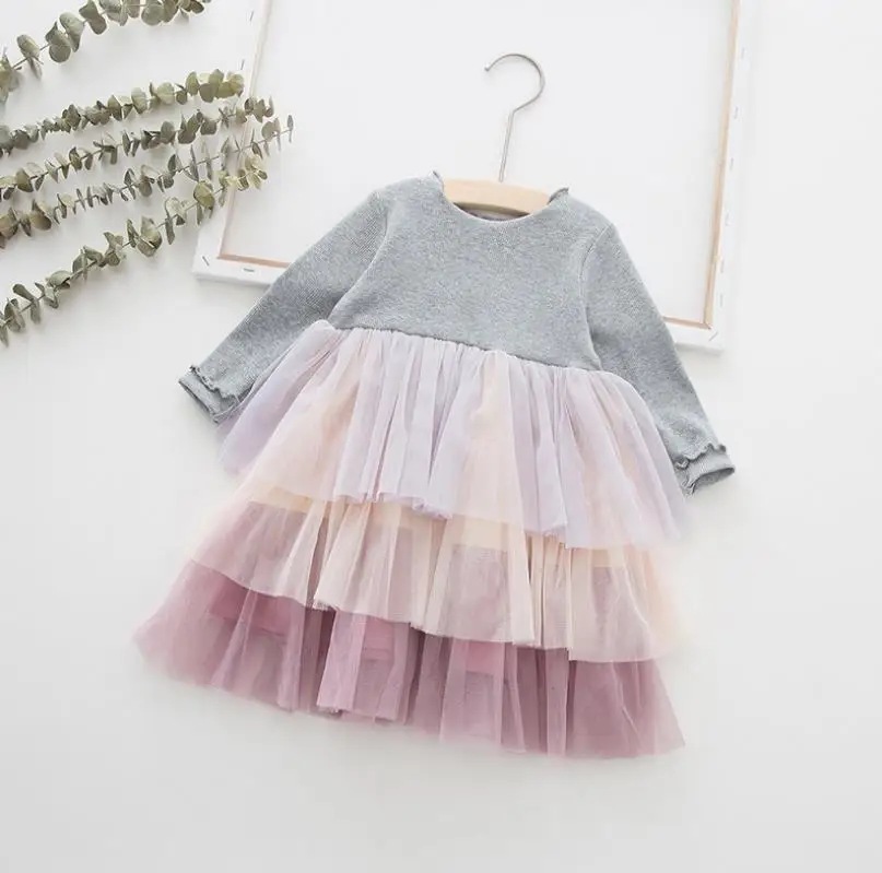 Платья для маленьких девочек; хлопковое осеннее домашнее платье; элегантный костюм для дня рождения; детская одежда для малышей; зимняя одежда для детей 5-6 лет