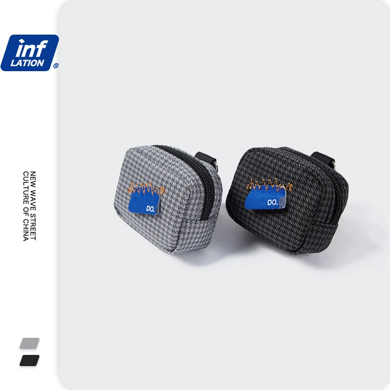 Monederos inflados para hombre, bolsa de mano cuadrada, ropa de calle, Mini cartera negra, bolso de mano tipo monedero informal Unisex| Monederos| - AliExpress