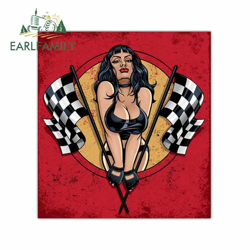 EARLFAMILY 13 см x 12 1 сексуальные забавные гоночные наклейки для девочек автофургон