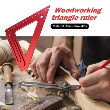 

150mm Triangular Ruler Aluminum Alloy Corrosion-resistant Durable Clear Scale Woodworking Straight DIY Auxiliary Tool 150X130mm
