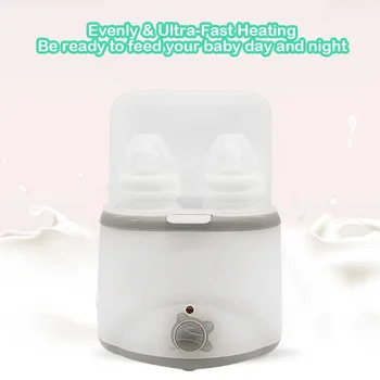 

Infants Bottle Warmer Portable 2 in 1 Double Bottle Warmer Sterilizer for Baby Food Breast Milk Heater