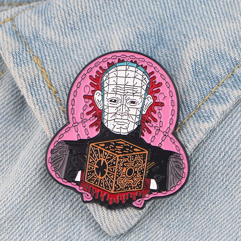 K858 Hellraiser Хэллоуин ужас металлические эмалированные булавки и броши для женщин и мужчин нагрудные булавки рюкзак сумки шляпа значок подарки для детей