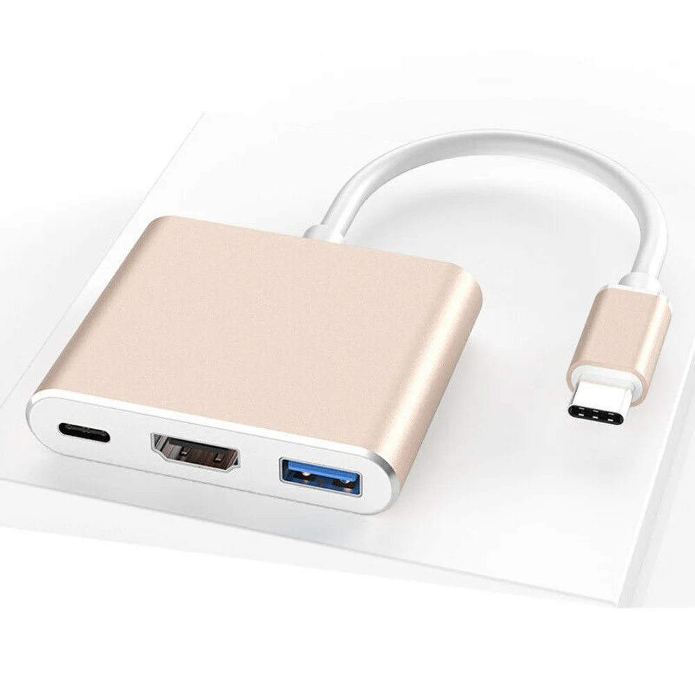 Usb type C 3,1-USB-C 4K HDMI USB 3,0 кабель-адаптер 3 в 1 концентратор для Macbook Pro идеально подходит для решения проблемы с несколькими интерфейсами