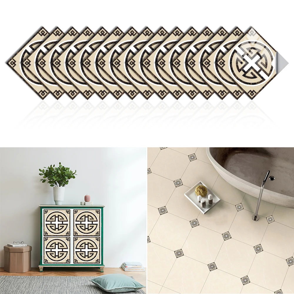 Baldosas de parqué de chorro de agua de mármol, Diagonal pegatina de pared, decoración de pared de baño y cocina, Mural artístico de PVC, 8/10/15/20cm, 15 unidades por juego