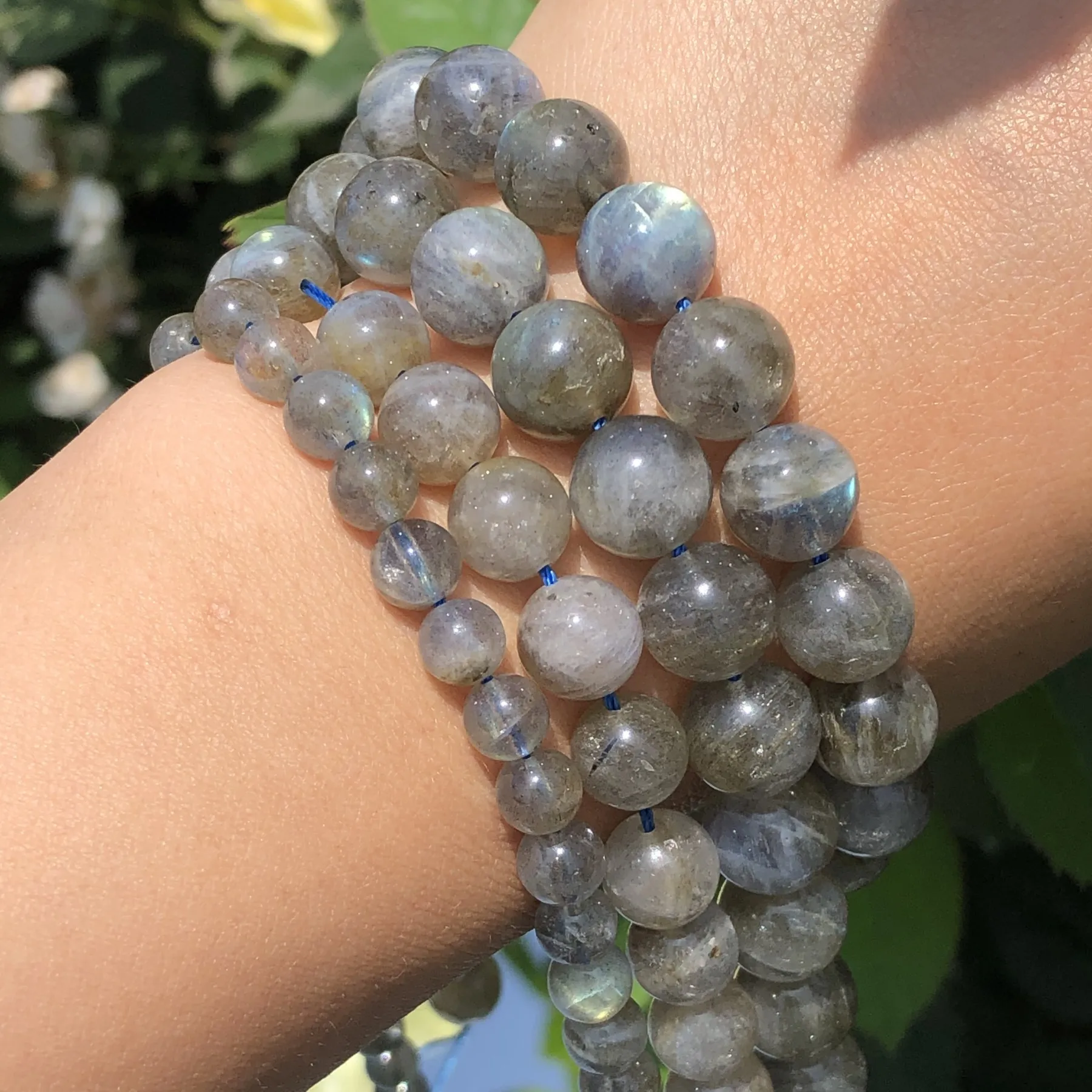 Fili Di Perle Di Pietra Mica Naturale Di Lepidolite / Viola All - Foto 5